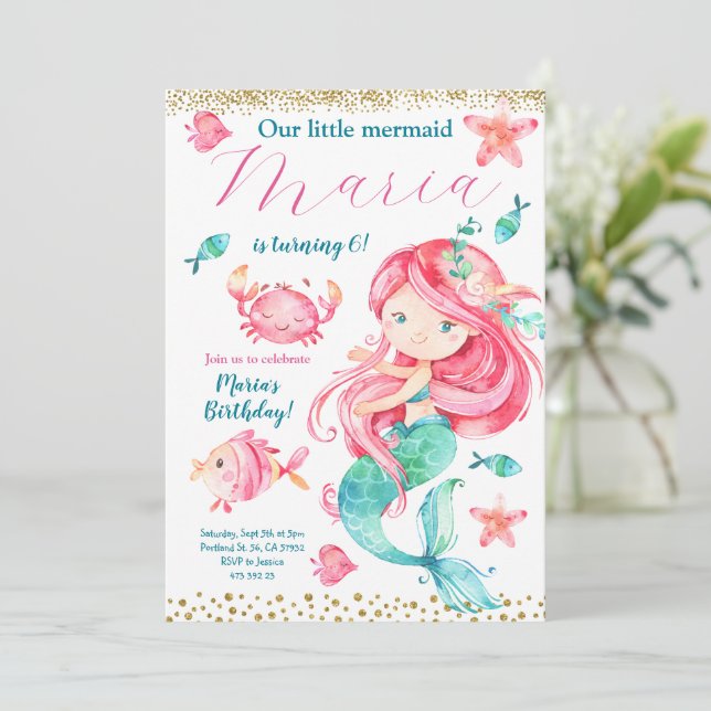 Invitation à l'anniversaire de la Sirène rose d'or (Debout devant)