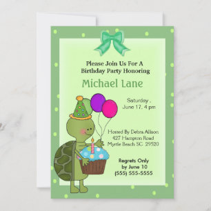 Invitation à l'anniversaire de la tortue