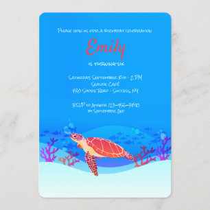 Invitation à l'anniversaire de la tortue de mer