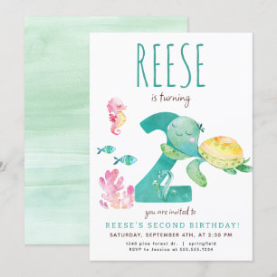 Invitation à l'anniversaire de la tortue marine