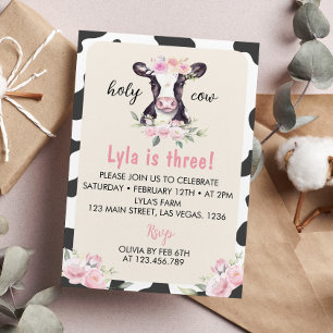 Invitation à l'anniversaire de la vache de ferme