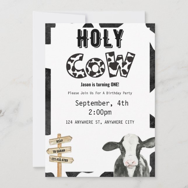 Invitation à l'anniversaire de la vache sainte (Devant)