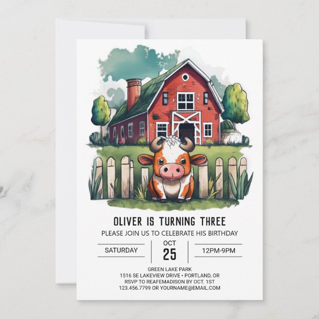 Invitation à l'anniversaire de la vache sainte (Devant)