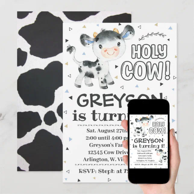 Déco Anniversaire 1 An Garçon – Thème Vache De Ferme – Lot Fournitures Et Fond