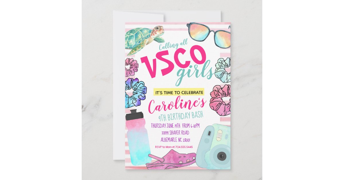 Invitation A L Anniversaire De La Vsco Projet D A Zazzle Fr