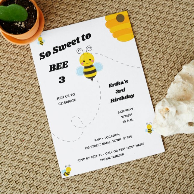 Invitation à l'anniversaire de l'abeille (Créateur téléchargé)
