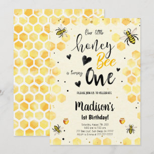 Invitation à l'anniversaire de l'abeille modifiabl