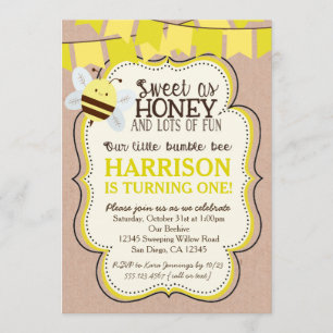 Invitation à l'anniversaire de l'abeille pour garç