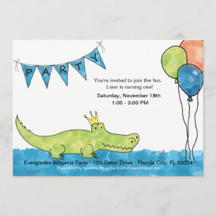 Invitation à l'anniversaire de l'alligator personn