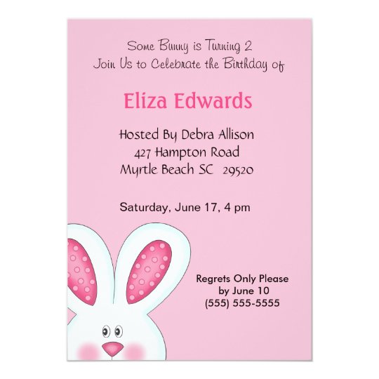 Invitation A L Anniversaire De Lapin Rabbit Zazzle Fr