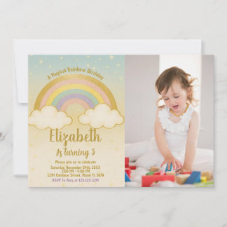 Invitation à l'anniversaire de l'arc-en-ciel avec