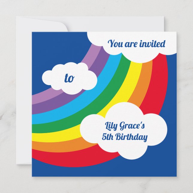 Invitation à l'anniversaire de l'arc-en-ciel perso (Devant)