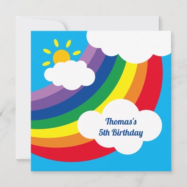 Invitation à l'anniversaire de l'arc-en-ciel perso (Devant)