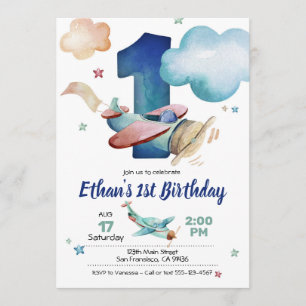 Invitation à l'anniversaire de l'avion pour le thè
