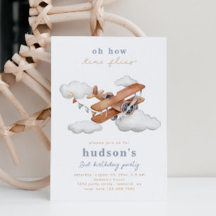 Invitation à l'anniversaire de l'avion vintage   A