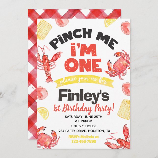 Invitation à l'anniversaire de l'écrevisse | 1er a (Devant / Derrière)
