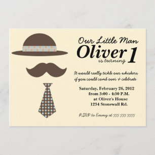 Invitation à l'anniversaire de Little Man Mustache