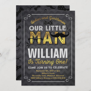 Invitation à l'anniversaire de Little Man Mustache