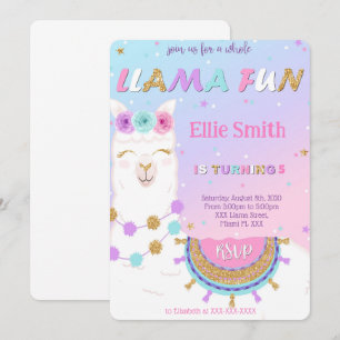 Invitation à l'anniversaire de Llama
