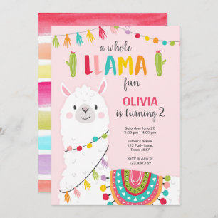 Invitation à l'anniversaire de Llama Fun