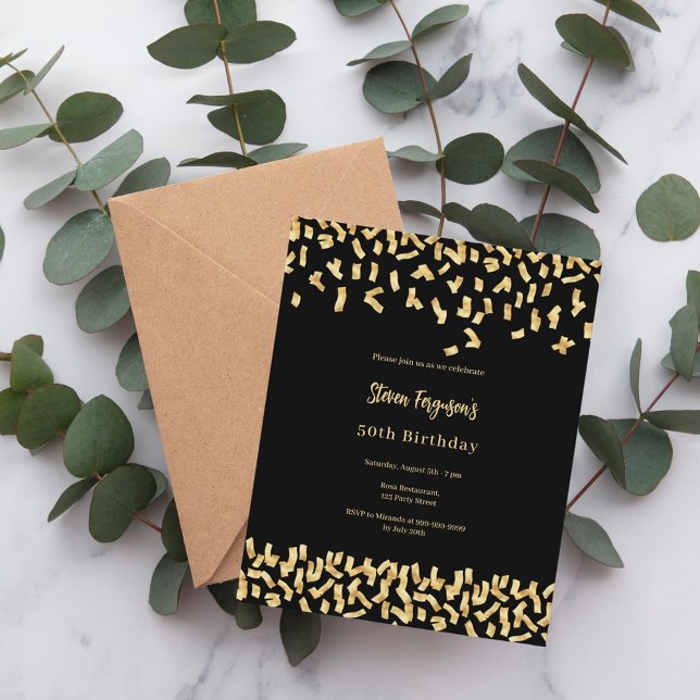 Invitation à l'anniversaire de l'or noir (Créateur téléchargé)