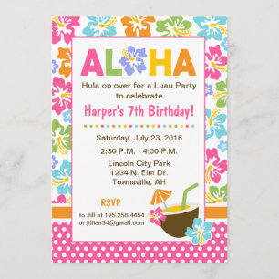 Invitation à l'anniversaire de Luau