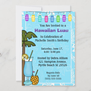 Invitation à l'anniversaire de Luau