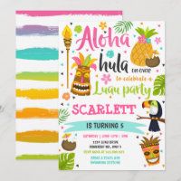 Invitation à l'anniversaire de Luau Hawaiian Luau