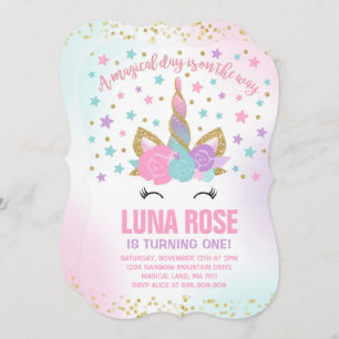 Invitation à l'anniversaire de l'Unicorn