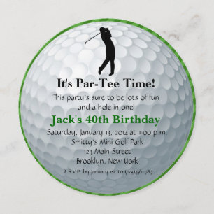 Invitation à l'anniversaire de Man Golf
