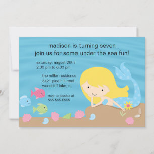 Invitation à l'anniversaire de Mermaid