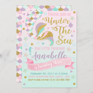Invitation à l'anniversaire de Mermaid