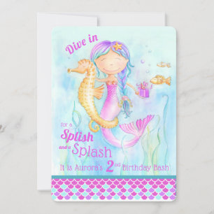 Invitation à l'anniversaire de Mermaid