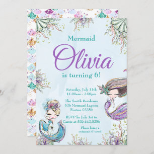 Invitation à l'anniversaire de Mermaid