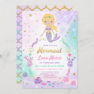 Invitation à l'anniversaire de Mermaid sous le Sea
