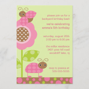 Invitation à l'anniversaire de Mod Baby Bugs