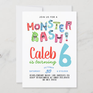 Invitation à l'anniversaire de Monster Bash