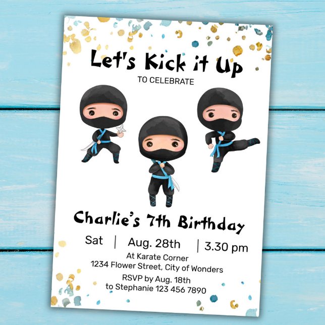 Invitation à l'anniversaire de Ninja - Ninja Party (Créateur téléchargé)