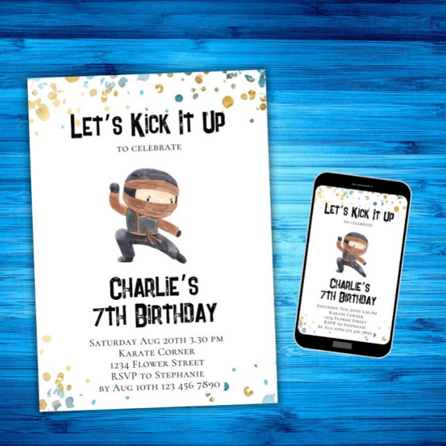 Invitation à l'anniversaire de Ninja - Ninja Party (Créateur téléchargé)