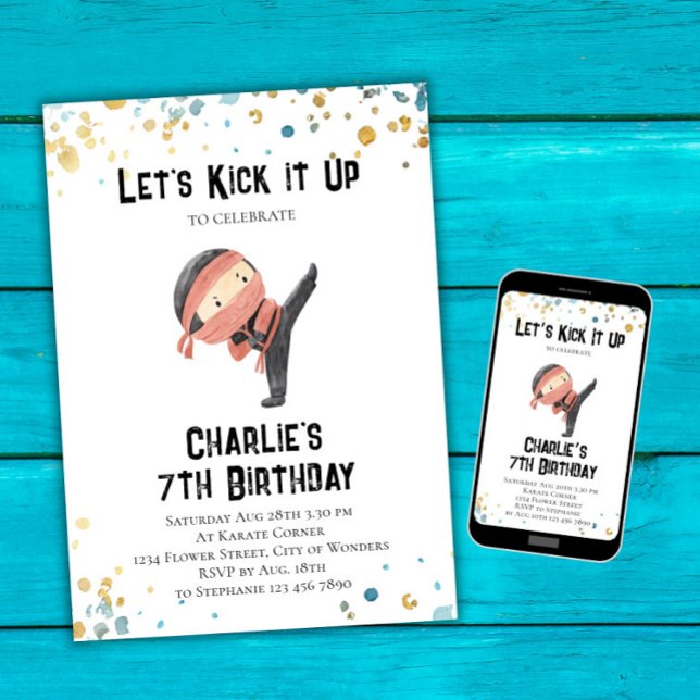 Invitation à l'anniversaire de Ninja - Ninja Party (Créateur téléchargé)