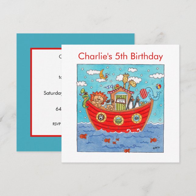 Invitation à l'anniversaire de Noé (Devant / Derrière)