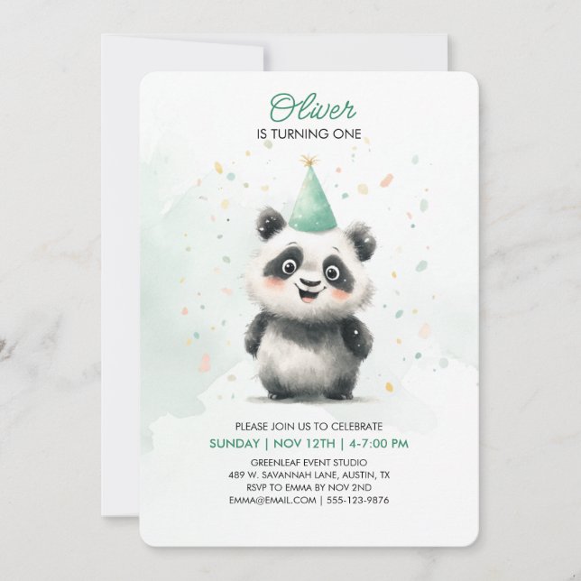 Invitation à l'anniversaire de Panda (Devant)