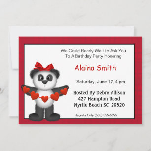 Invitation à l'anniversaire de Panda Bear
