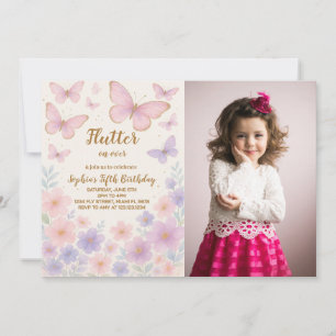 Invitation à l'anniversaire de papillon modifiable