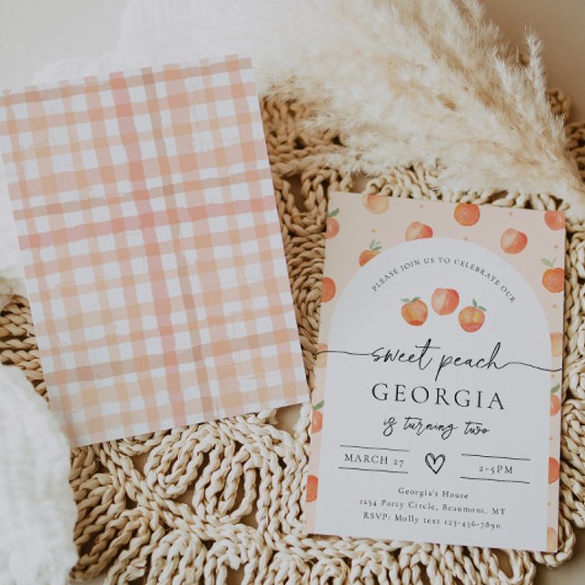 Invitation à l'anniversaire de Peach | Poche aquar (Créateur téléchargé)