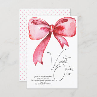 Invitation à l'anniversaire de Pink Bow