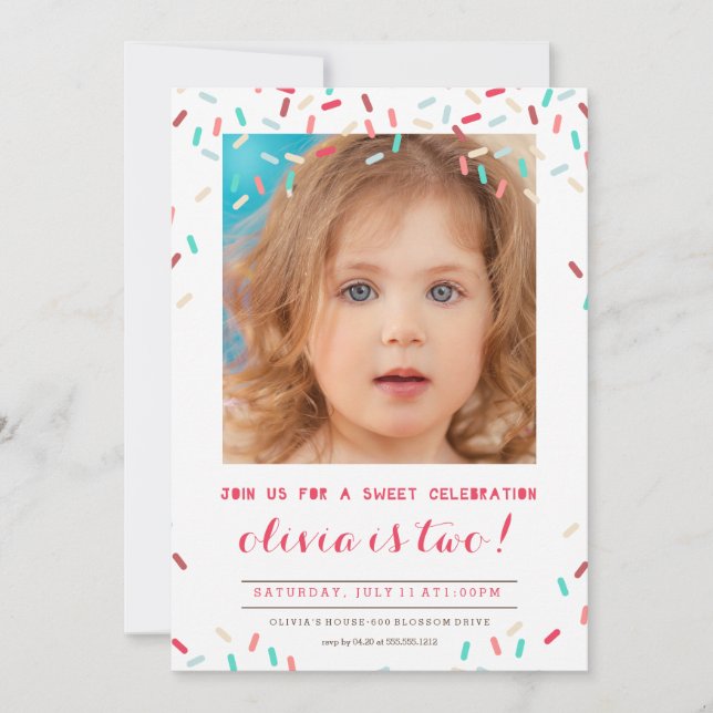 INVITATION À L'ANNIVERSAIRE DE PINK DONUT (Devant)