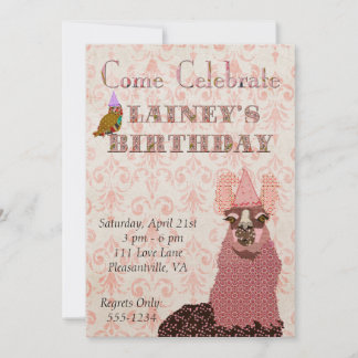 Invitation à l'anniversaire de Pink Llama