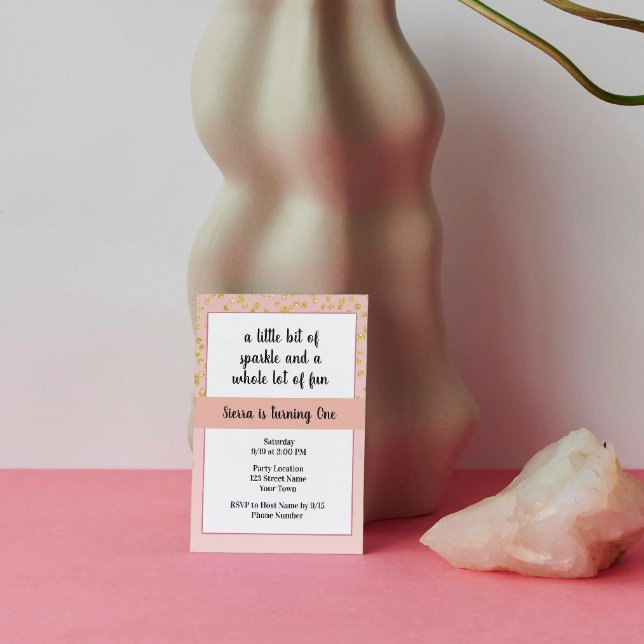 Invitation à l'anniversaire de Pink Sparkle (Créateur téléchargé)