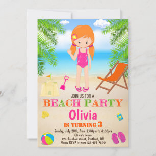 Invitation à l'anniversaire de plage